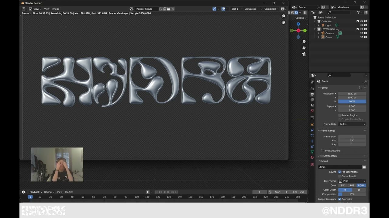 TEXTO METALIZADO con BLENDER [Chrome Type Tutorial] | Principiante