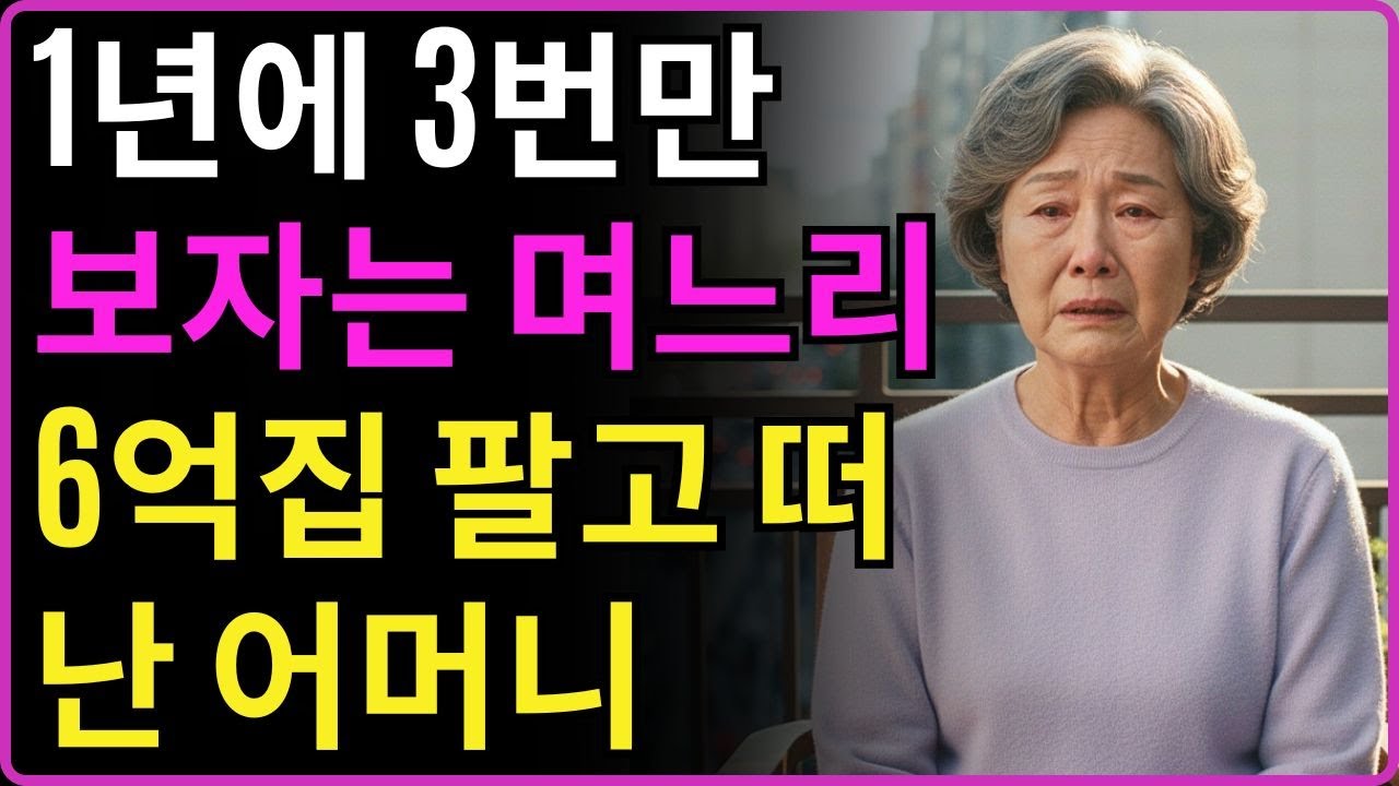 ''제가 어머니랑 결혼한건 아니잖아요'' 일년에 세번만 보자는 며느리 때문에 육억짜리 집 팔고 경남으로 떠난 어머니