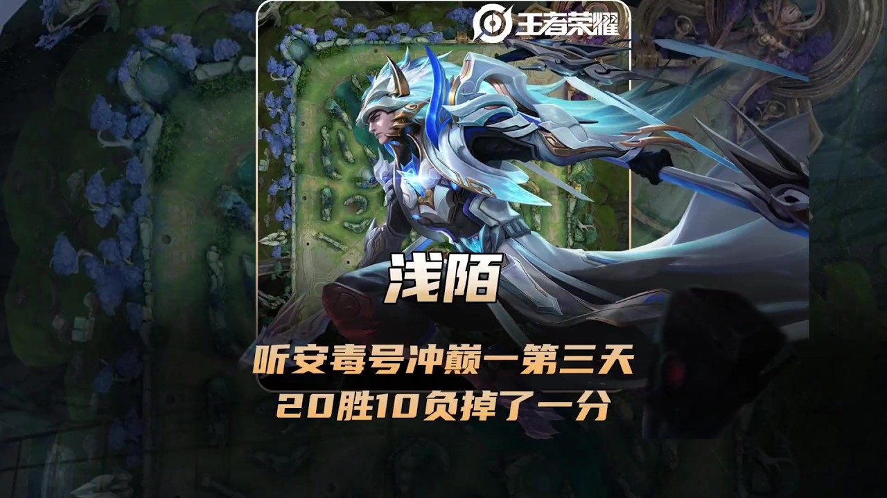 听安毒号冲刺巅峰第一第三天，浅陌大结局20胜10负掉了一分！【凤煌解说王者荣耀】