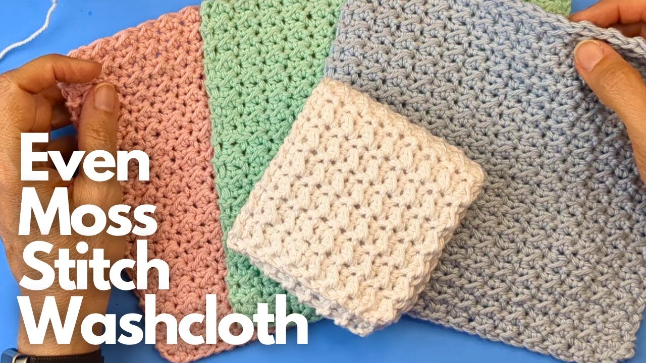 🧶 How to Crochet: Even Moss Stitch | Washcloth Wednesday Video #1 | Step by Step Beginner Friendly
