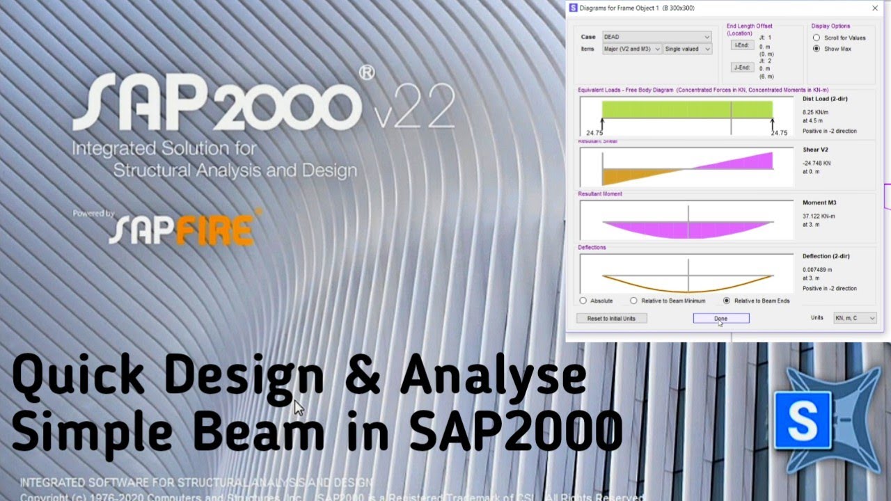 Design and analysis of Beam in SAP2000 | Quick beam design  for beginners | SAP2000 Latest version