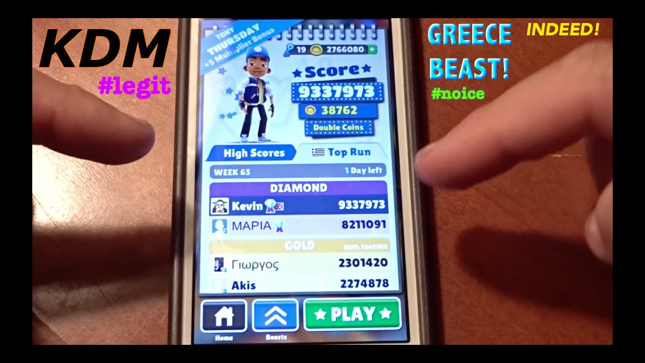 Subway Surfers Greece Top Run Best Score!