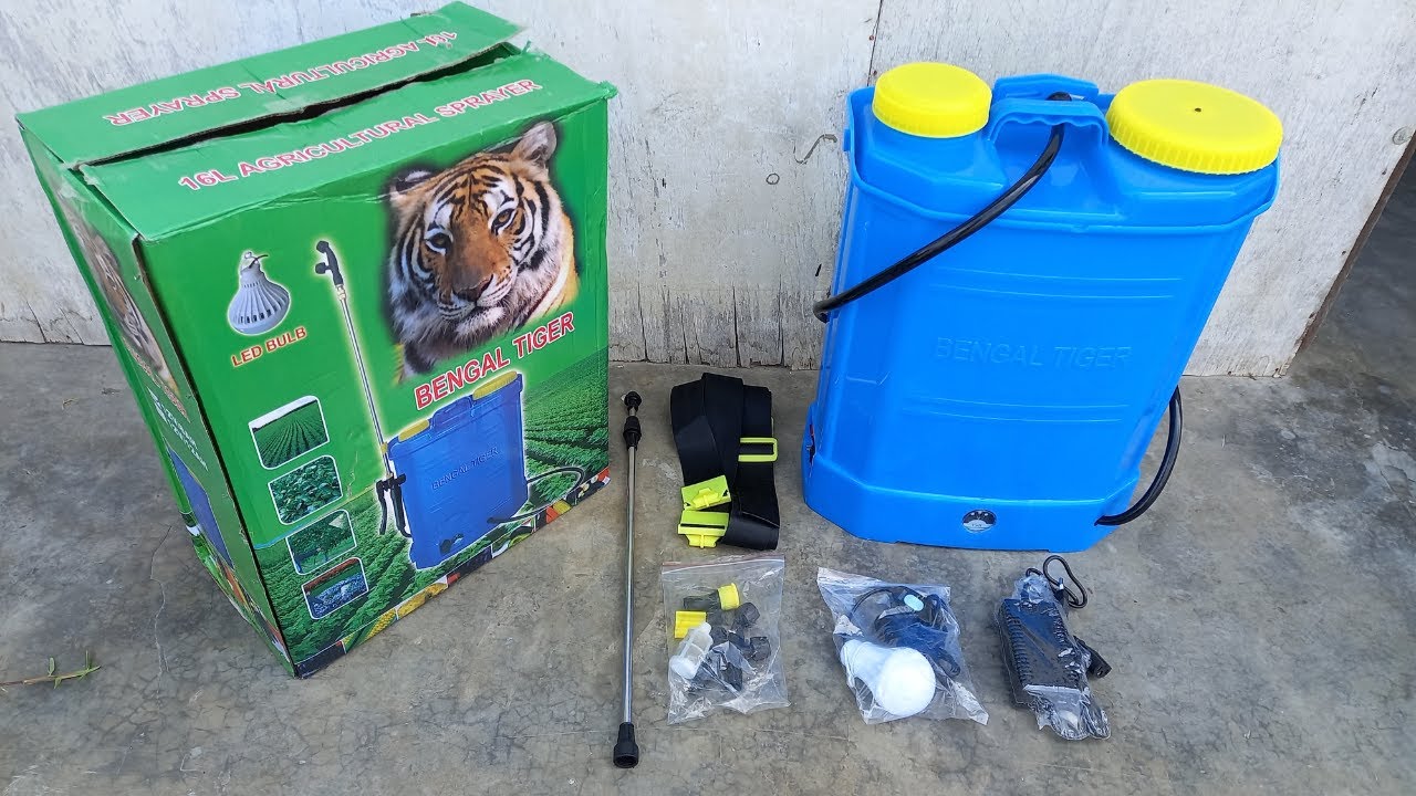 Fumigadora de mochila Eléctrica Recargable a batería de 16 litros, 12v Bengal Tiger