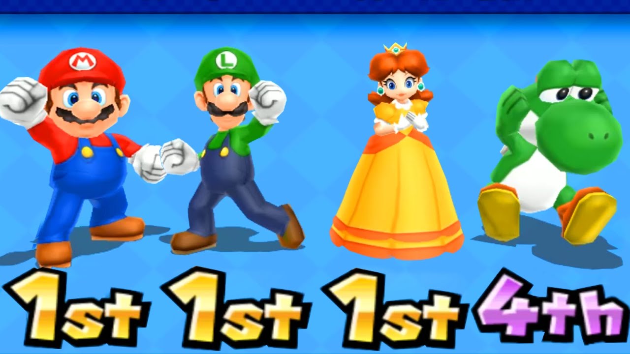 Mario Party: Island Tour Minigames - Mario Vs Yoshi Vs Daisy Vs Luigi (Master CPU)