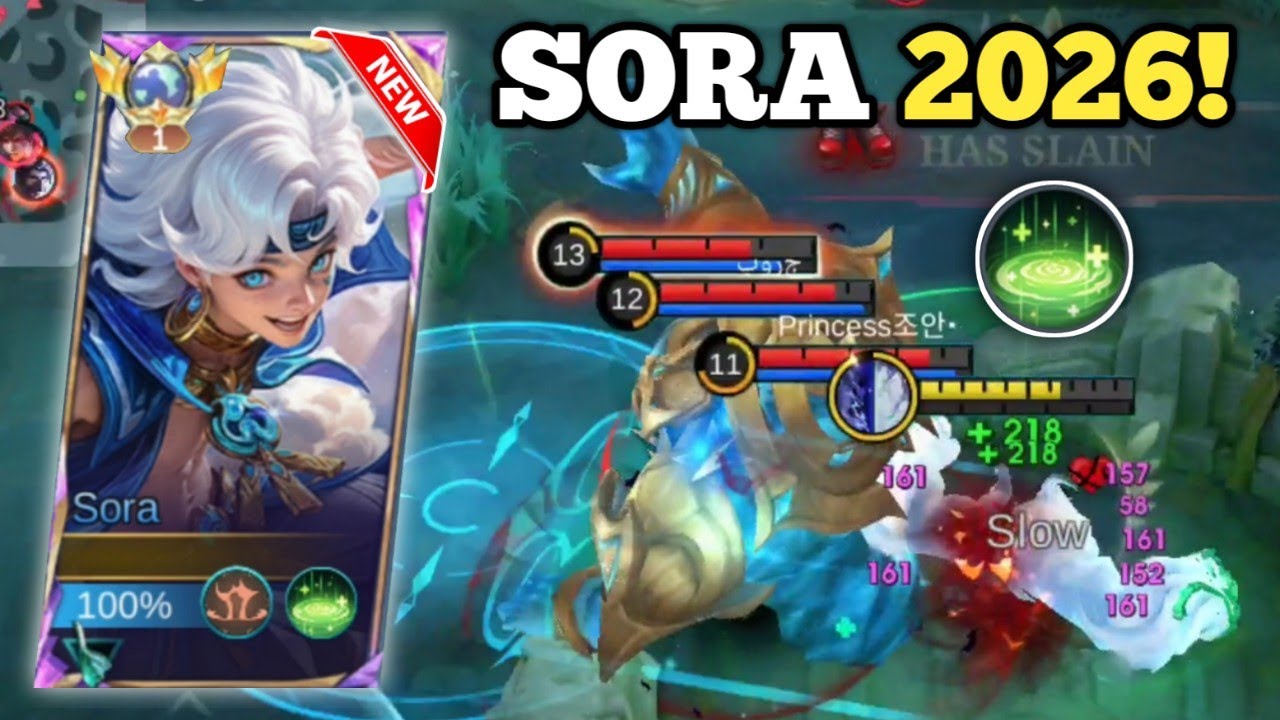 SORA BEST BUILD AND EMBLEM 2026! (100% broken!👻) TOP GLOBAL SORA GAMEPLAY -MLBB