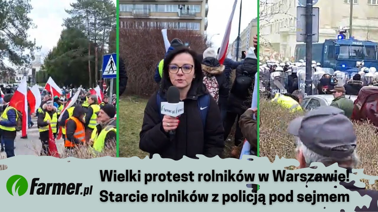 Wielki protest rolników w Warszawie! Starcie policji z rolnikami pod sejmem | 6.03.24r. | Farmer.pl