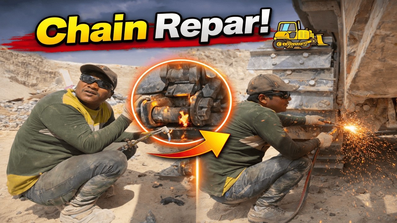 Repair Chain Link Removeing #mechanic #repair #automobile #heavyequipment #machinery #bulldozer
