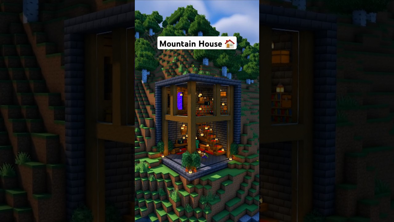 Minecraft Modern Mountain House Tutorial 🏠 #minecraft