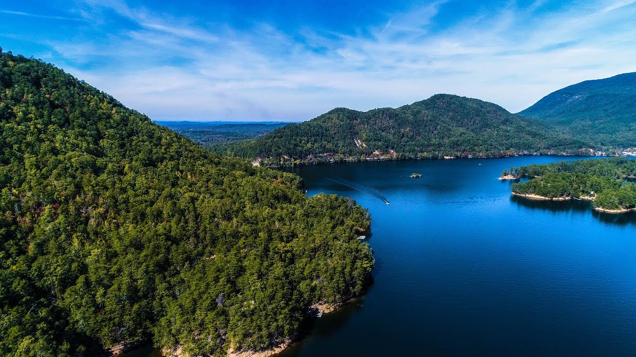 4K Drone Aerial Footage Allatoona Lake Georgia Red Top Mountain State Park CoolHandBart Flying