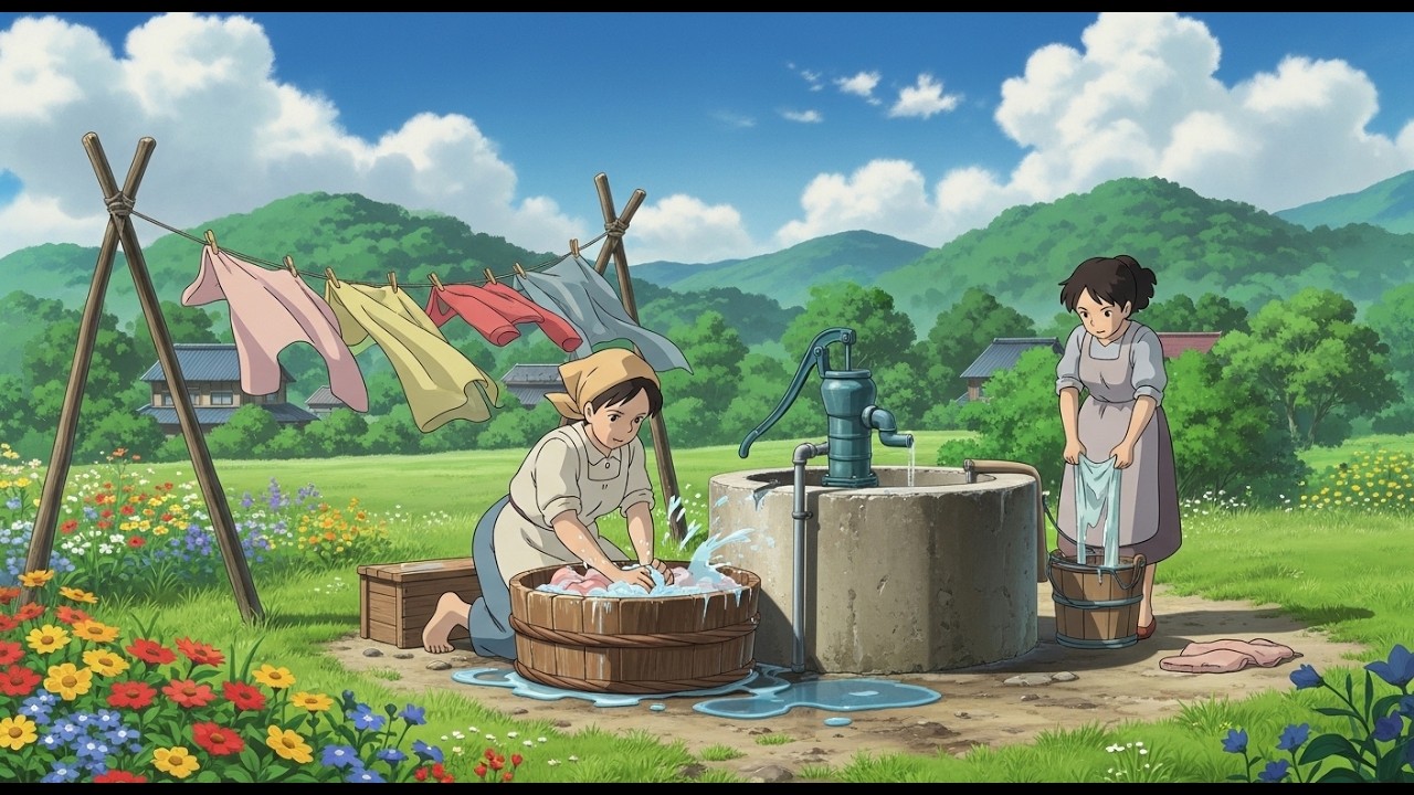 A Quiet Morning in a Ghibli Village ❤️ Soft Piano & Nature Sounds Relax and reduce stress peacefully
