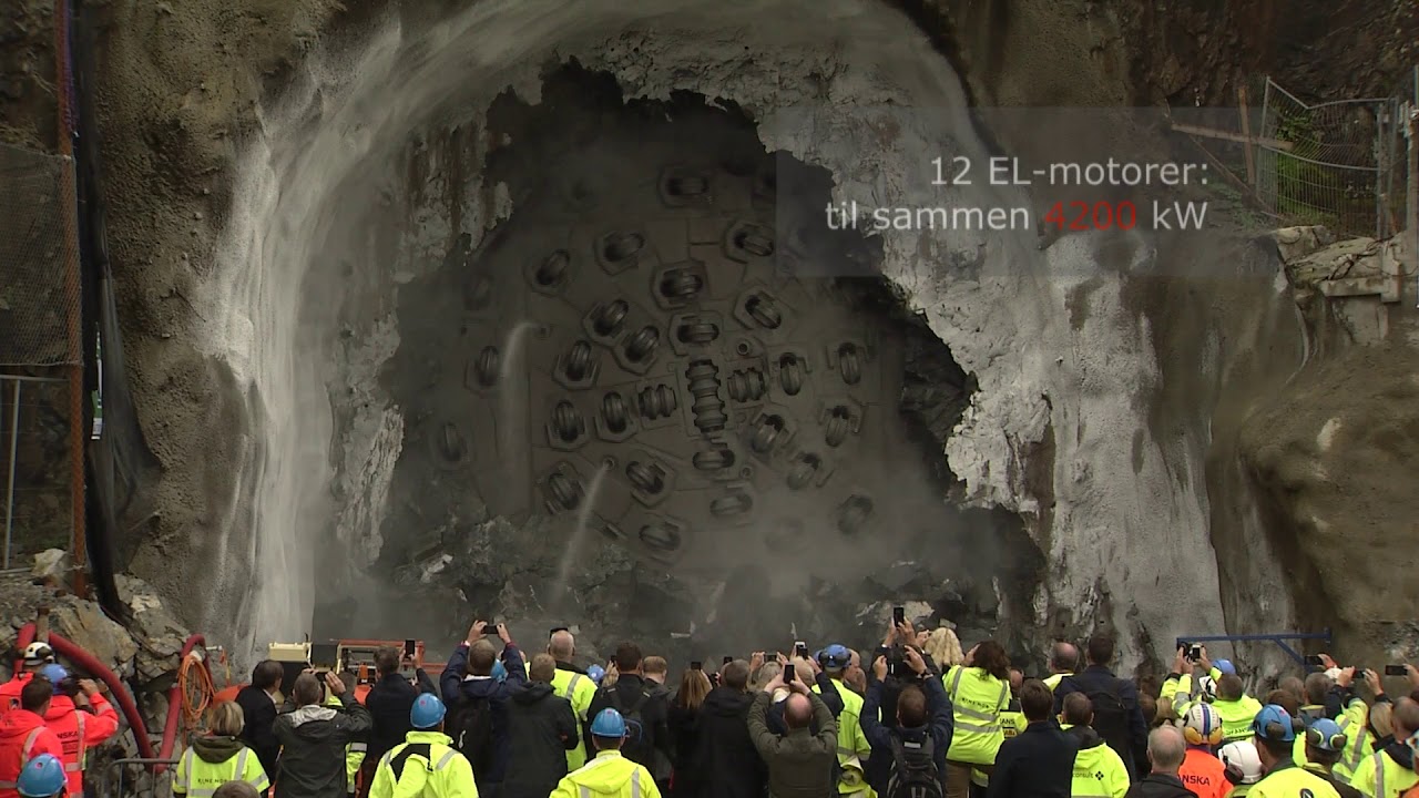 Gjennomboring nye Ulriken tunnel 29 08 17