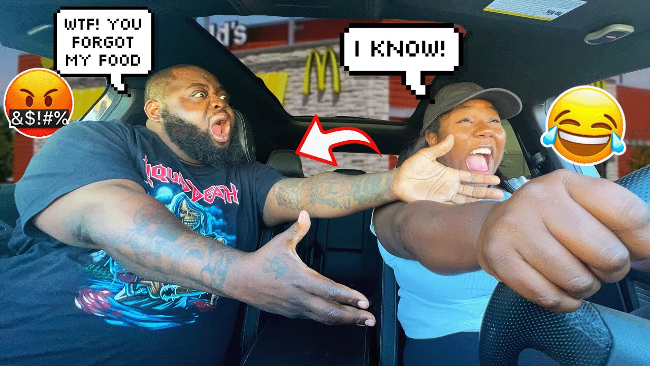 PULLING OFF WITHOUT MY HUSBAND'S DRIVE THRU ORDER TO SEE HIS REACTION *HE SNAPPED*