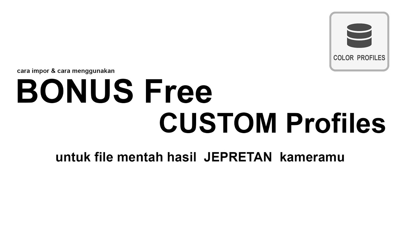 Tutorial import BONUS free CUSTOM Profiles