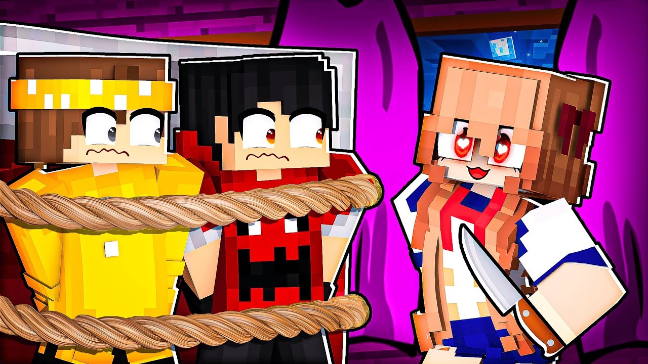 GAROTA YANDERE CAPTUROU o ALEX MONTE e o P3DRU no Minecraft