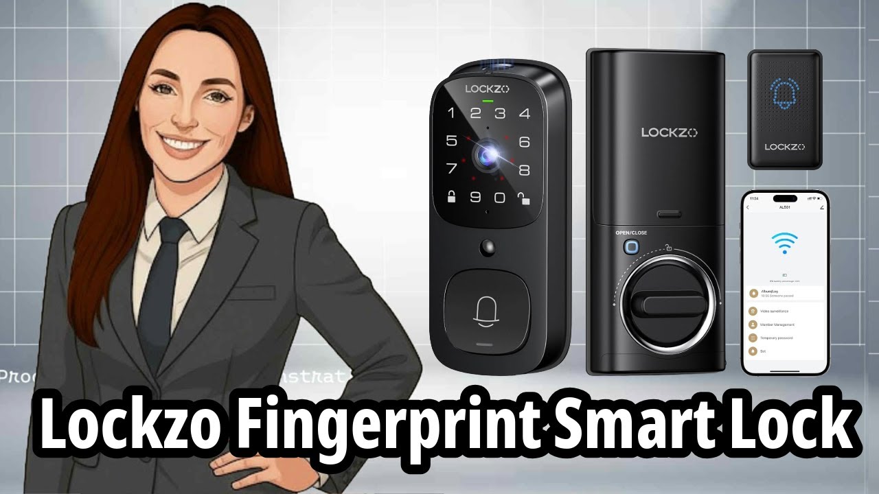 Lockzo Fingerprint Smart Lock with Camera | Smart Security Doorbell with Camera and 2 way Audio