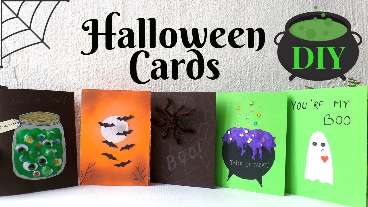 5 Halloween Cards To Make DIY | Easy & Funny Halloween Card Ideas for Kids 2019 | by Fluffy Hedgehog