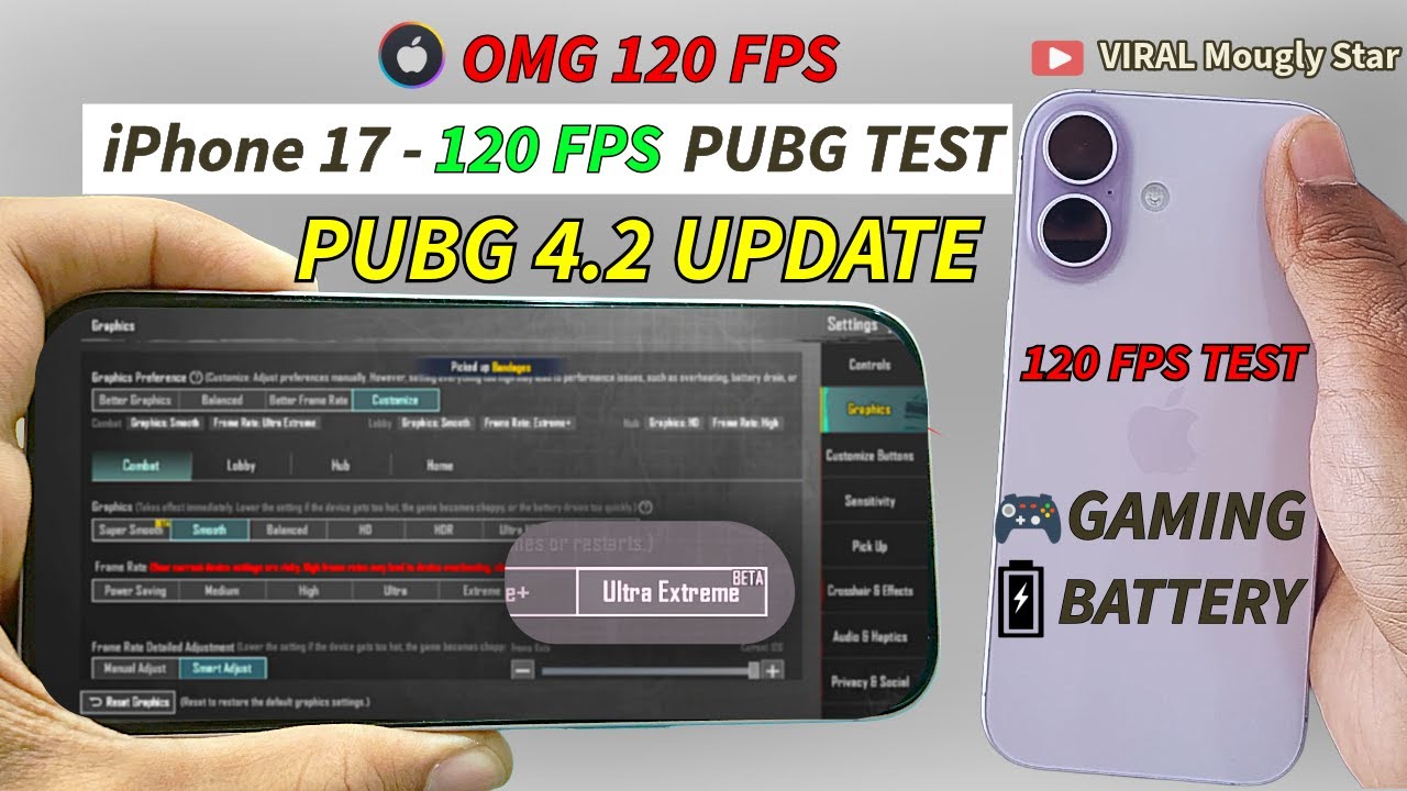 😍 iPhone 17 120 FPS PUBG TEST | IPHONE 17 120 FPS PUBG 4.2 UPDATE TEST