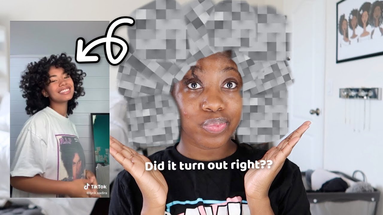TRYING TO DO A NATURAL HAIRSTYLE I SEEN ON TIKTOK!! | 4B/4C HAIR |