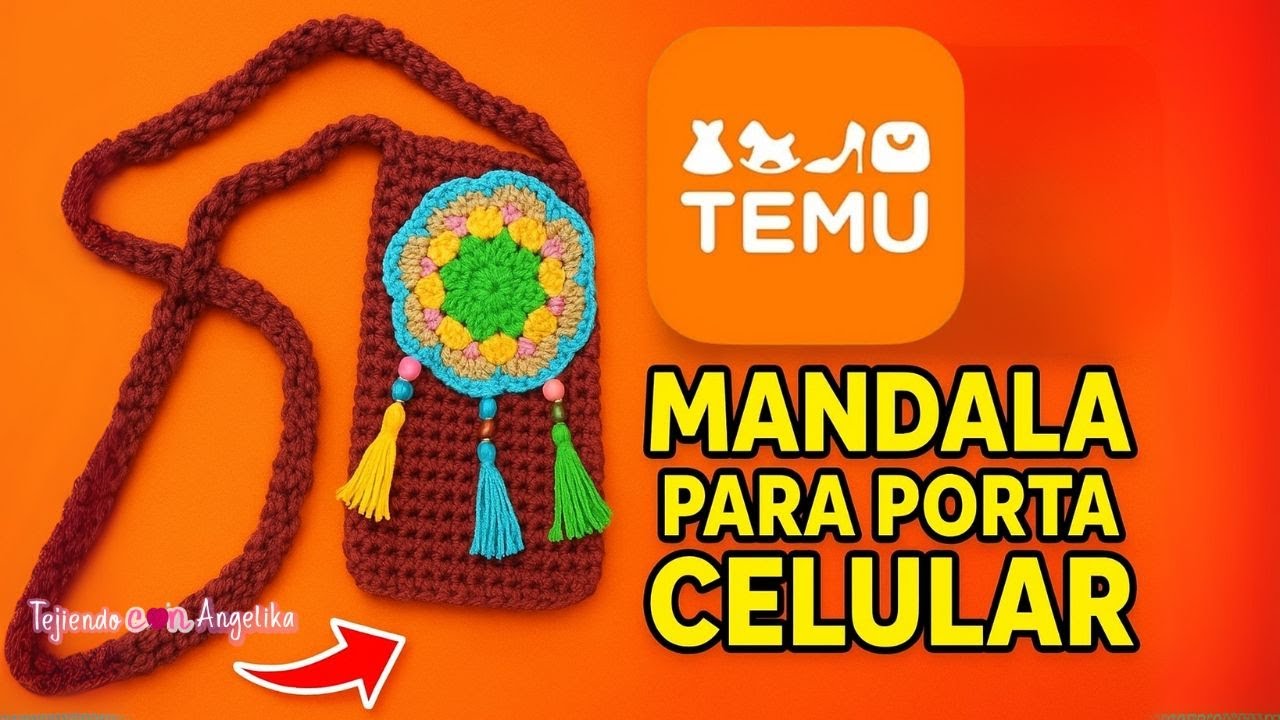 Mandala para porta celular a crochet #temudeals  #temu
