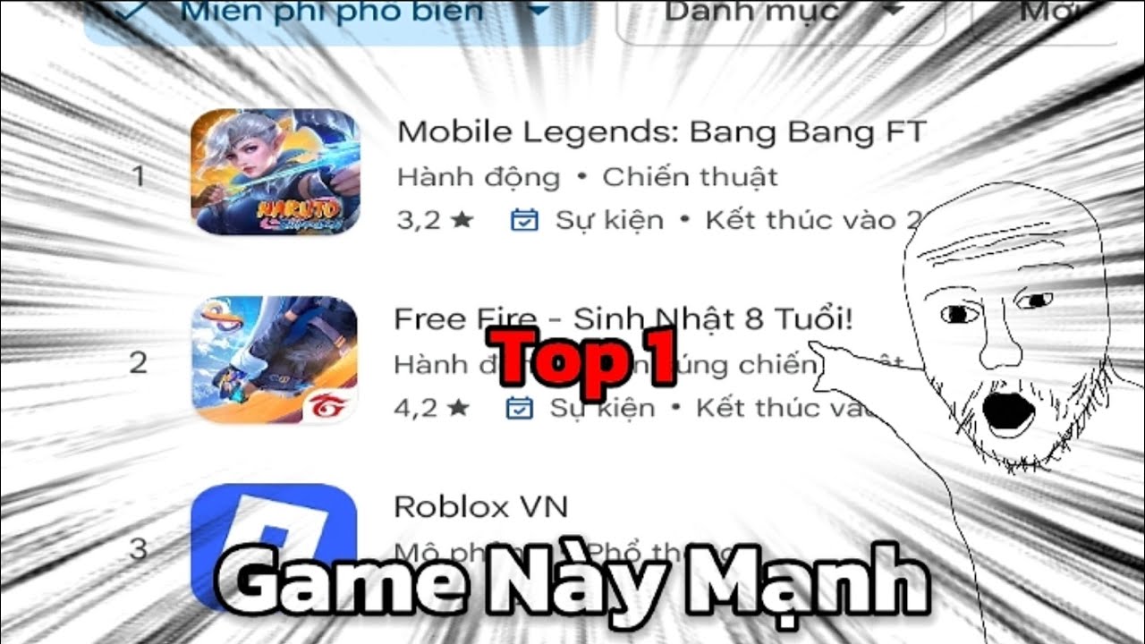 Chiếc Mobile Legends Bang Bang này đứng Tốp 1 bxh trên CH Play (game không lỏ)...