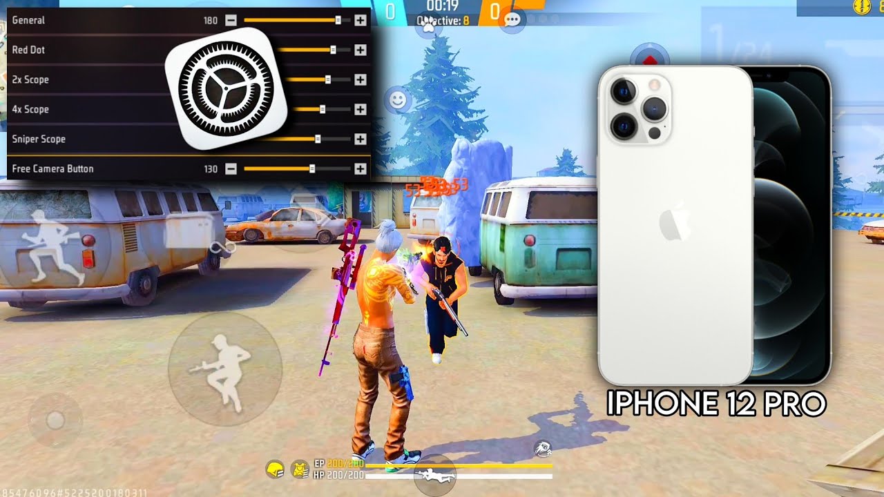 iPhone 12 Pro free fire sensitivity 2026 ⚙️ | iPhone 12 Pro free fire headshot setting ⚙️