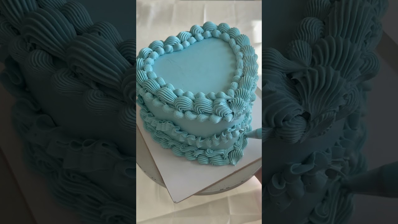 8 inch heart cake tutorial beginner friendly video #pipingtutorial #cakedecorating #heartcake