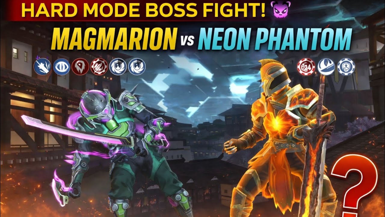 Magmarion vs Neon Phantom | MOST DIFFICULT ROUND 1 FIGHT Hard Mode Boss Fight #shadowfight3 #gaming 