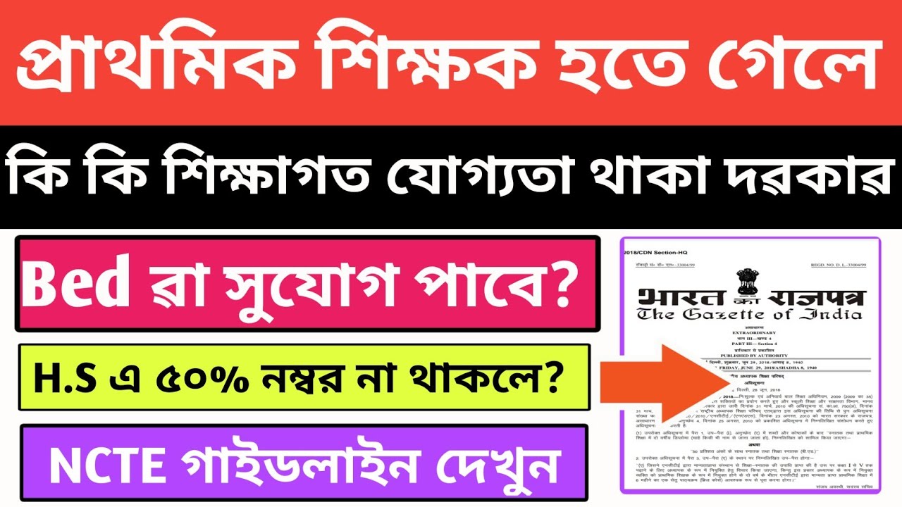 Primary Tet Full Eligible Criteria 2021| Primary Tet Minimum Qualification | NCTE Guidelines 2021|