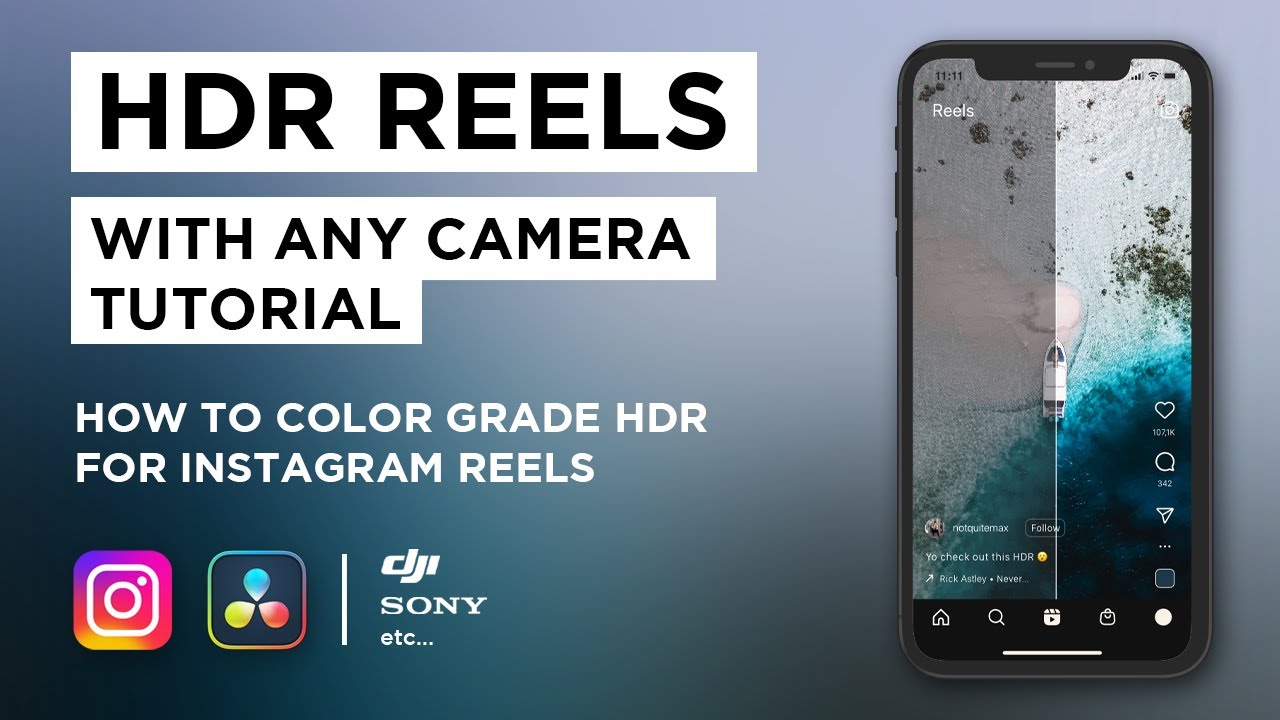 How to Color Grade HDR for Instagram Reels | ANY CAMERA