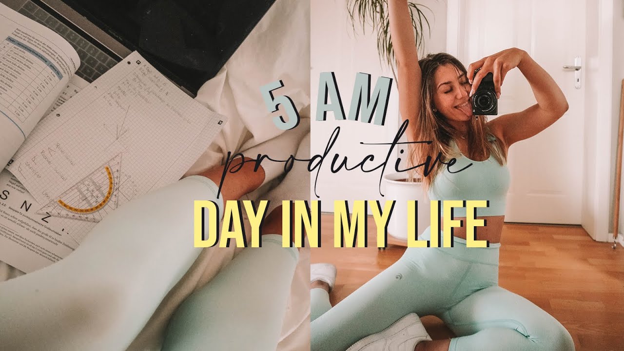 5 AM MORGENROUTINE + PRODUCTIVE DAY IN MY LIFE (GESUNDES FOOD, GYM TRAINING, EXTERNES ABI)