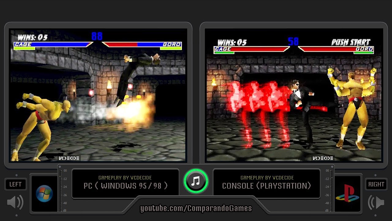 Mortal Kombat 4 (Pc vs PlayStation) Side by Side Comparison