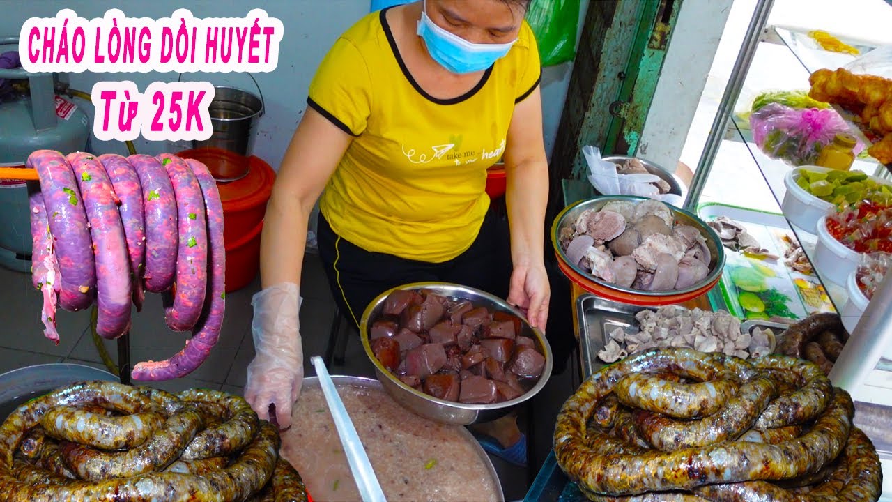 Cháo Lòng Dồi Huyết Chiên 40 năm | Chủ quán chia sẻ cách nấu nồi cháo thơm ngon #vntfood