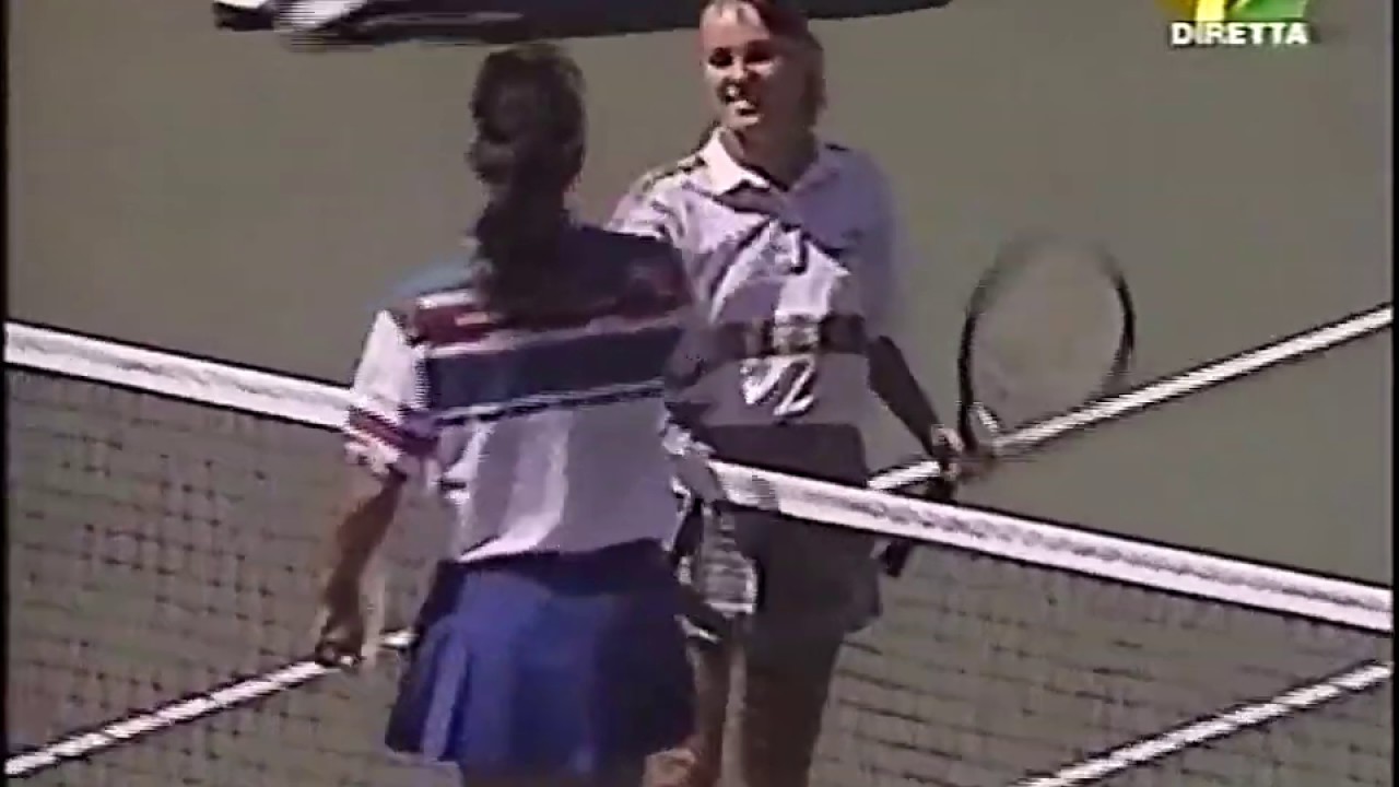 Martina Hingis vs Gabriela Sabatini 1995 US Open R4 Highlights