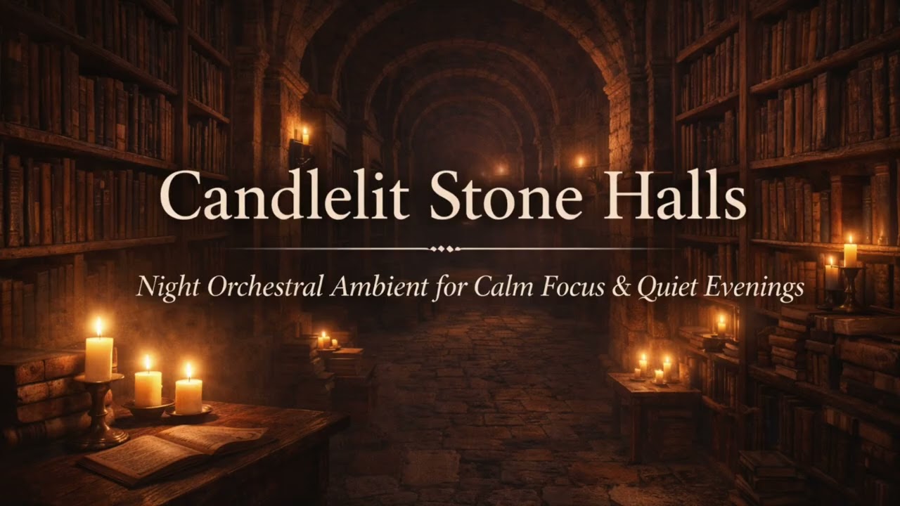 Candlelit Stone Halls | Night Orchestral Ambient for Calm Focus & Quiet Evenings