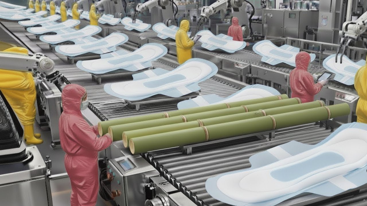 Inside the World's Largest Bamboo Factory & Complete Sanitary Pad Production Process