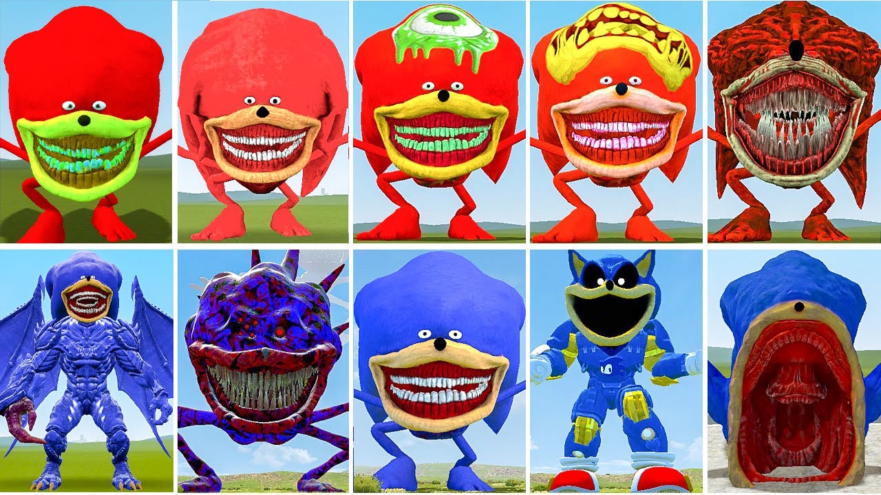ALL NEW SONIC RED VS SONIC TAPES RED VS ALL NEW SONIC BLUE VS SONIC TAPES CURSED IN GARRY'S MOD !!!