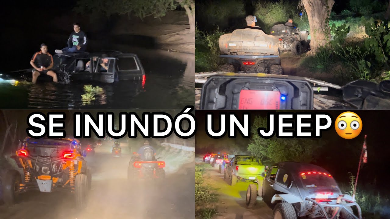 DIA DE RUTA NOCTURNA, RZRS,X3,JEEPS,CUATRIMOTOS. SE INUND&Oacute; UNA CAMIONETA EN EL R&Iacute;O|| EL CEDANO