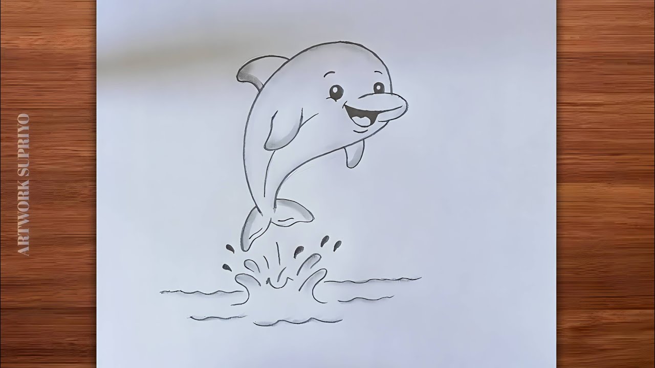 How to draw a Dolphin 🐬 | Easy Dolphin drawing for beginners 
