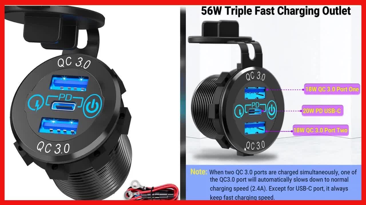 Заряжайте быстрее и безопаснее с автомобильной розеткой мощностью 60 Вт с поддержкой Triple PD и ...