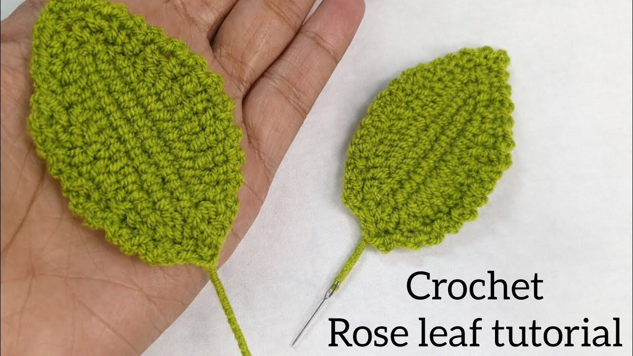 Crochet Rose leaf tutorial|leaf series#3|easy tutorial @Cherrycrochet786 
