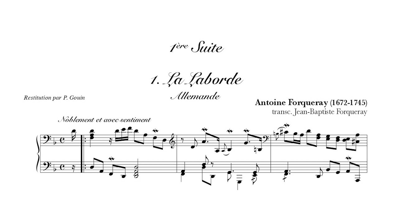 Antoine & Jean-Baptiste Forqueray / Marie-Rose Dubois &ndash; Pi&egrave;ces de Clavecin, Suite No.1 (in D minor)