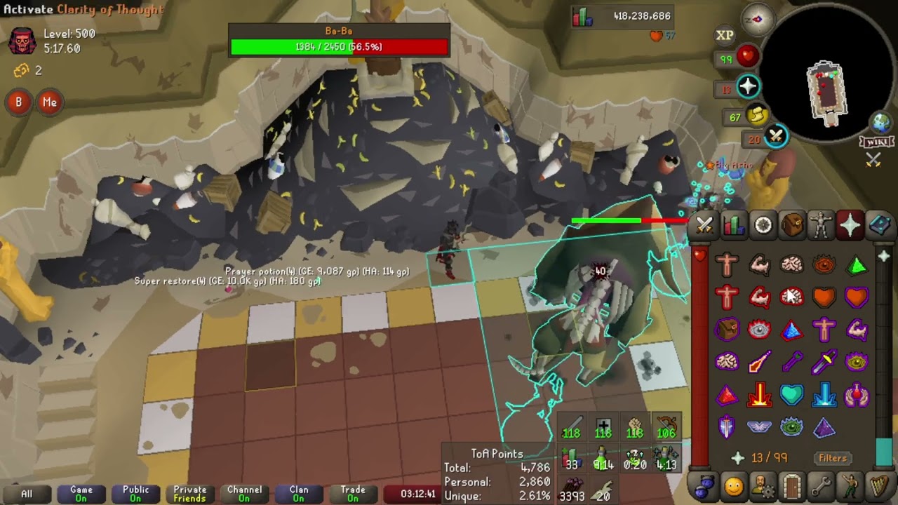 OSRS TOA 500 Yellow-X Baba Anywhere