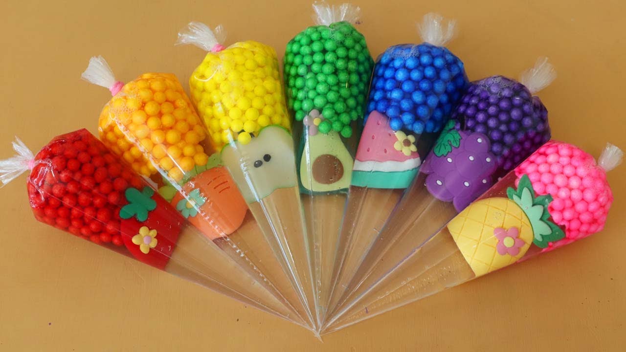 Making Crunch Slime with Piping Bags! Most Satisfying Slime Video★ASMR★#ASMR #PipingBags