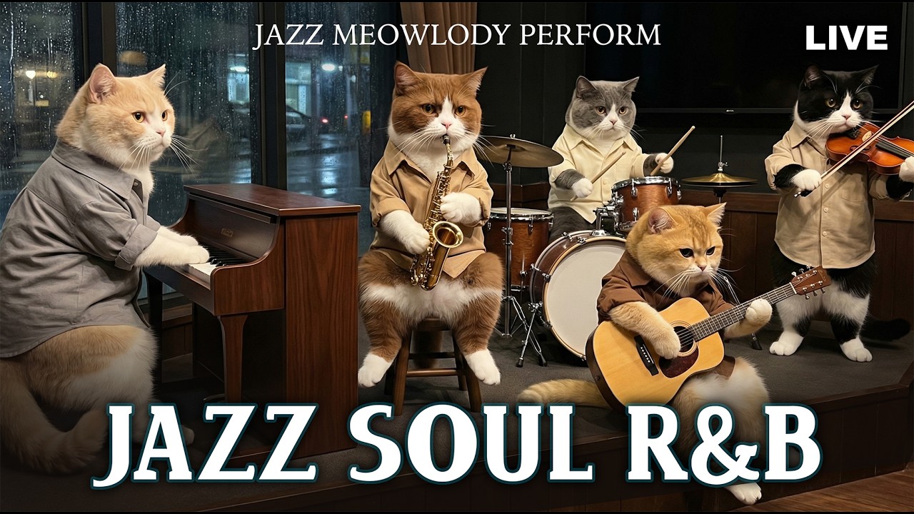 Smooth Clean Jazz Soul R&B 🎷 Deep Focus, Deep Sleep & Night Calm | Jazz Meowlody