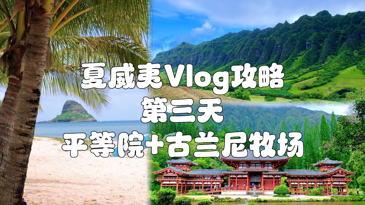 夏威夷旅游vlog第三天：日式平等院⛩️ 张学良墓 ｜古兰尼牧场的神秘岛 ｜ ATV+ 影视基地 ｜ 威基基海滩绝美日落