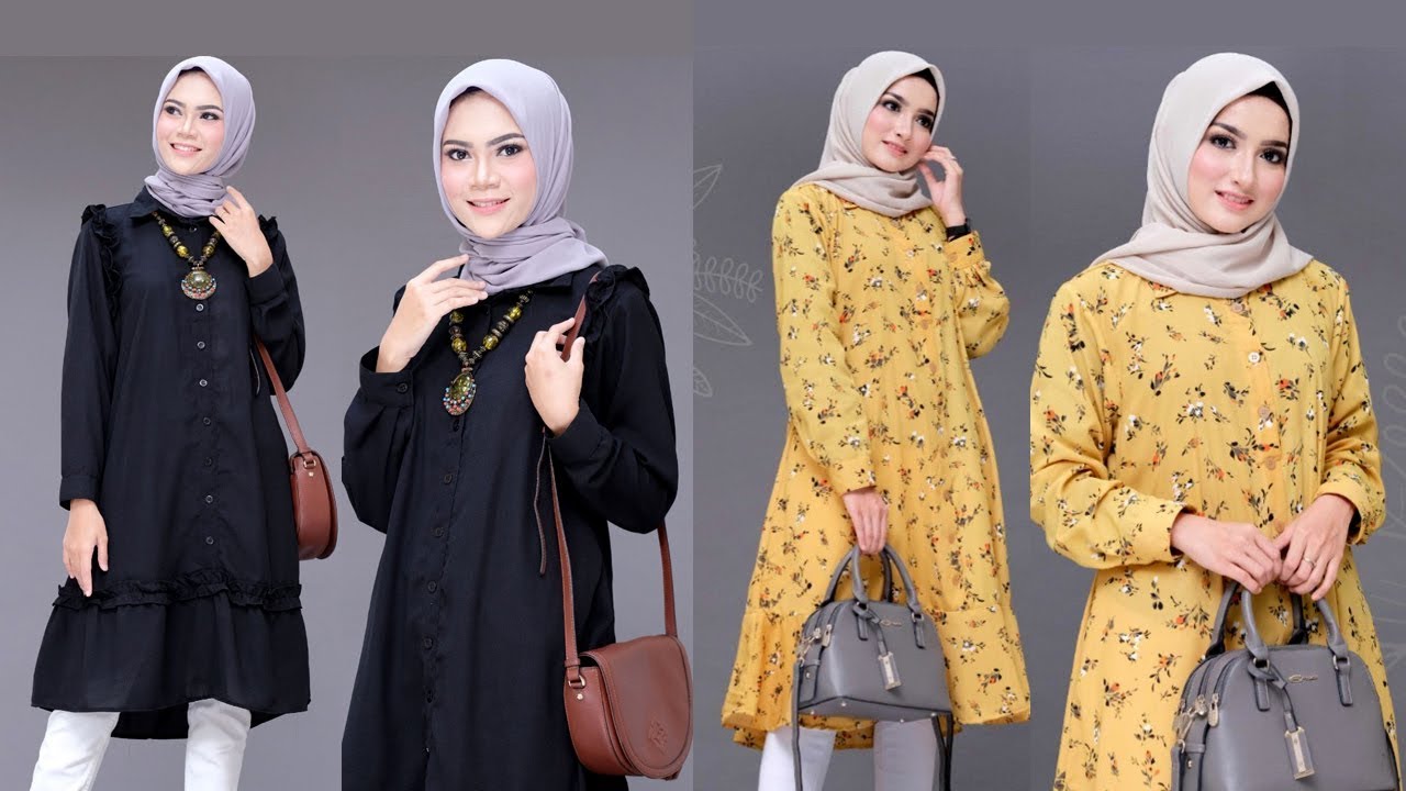 TERLARIS !!... TREND BAJU BLOUSE TUNIC MUSLIM MODEL TERBARU MEWAH