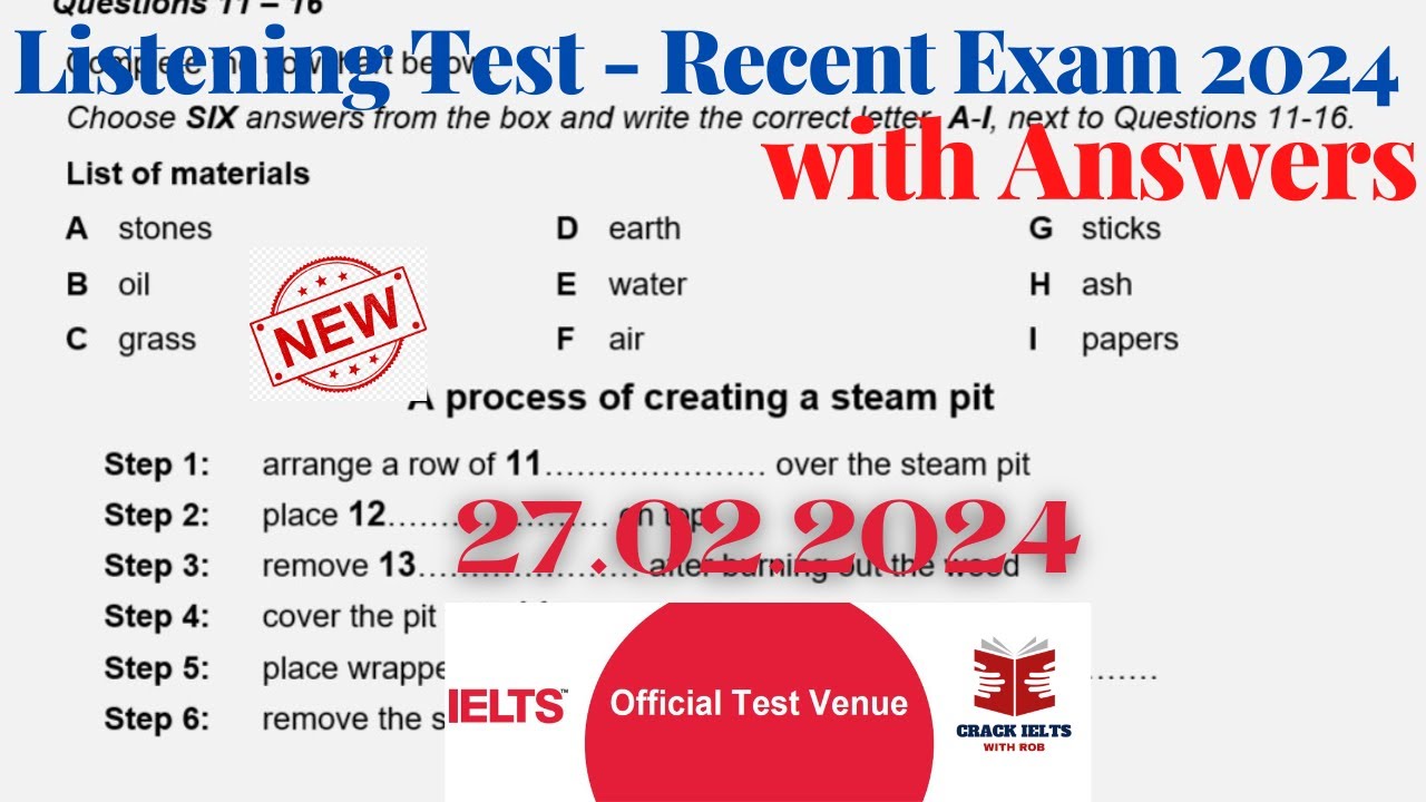 IELTS Listening Actual Test 2024 with Answers | 27.02.2024