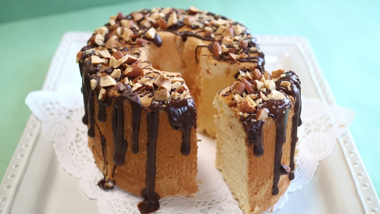 Oil-free Chiffon Cake  fluffy!　ノンオイルシフォンケーキめちゃふんわりで美味しい!