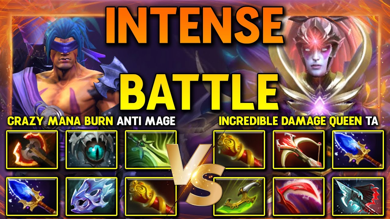 INTENSE CARRY BATTLE | CRAZY MANA BURN ANTI MAGE VS. INCREDIBLE DAMAGE TEMPLAR ASSASSIN 7.36 DotA 2