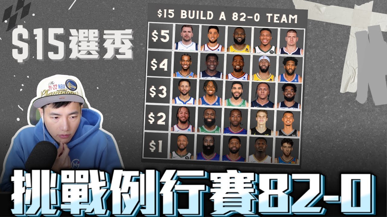 用15塊選出能在例行賽繳出82勝戰績的球隊 ft @kuan1ee @withmyhomies0616